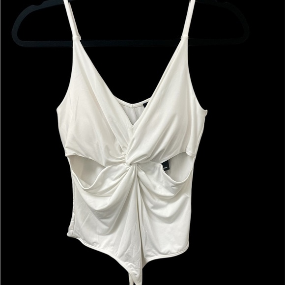 Express White Twist Front Bodysuit - Picture 1 of 9